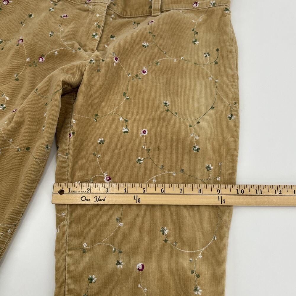 Vintage Y2K Selections Corduroy Pants Womens Size L Tan Embroidered Bootcut - Picture 11 of 15
